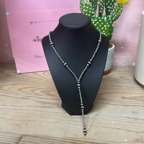 Faux navajo pearl lariat necklace