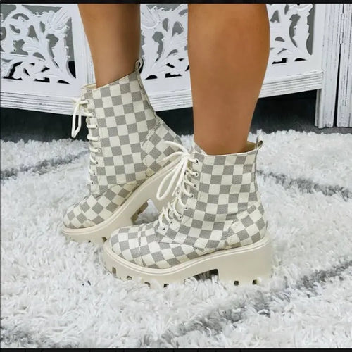 Checkered Army Boots