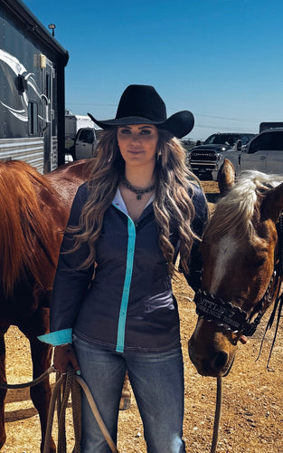 The denim n’ Turquoise rodeo shirt