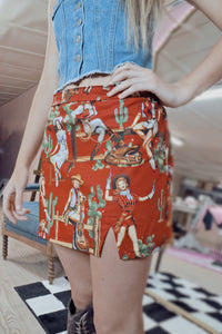 The Cowgirl Skirt-short red