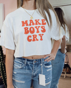 Make boys Cry cropped t-shirt