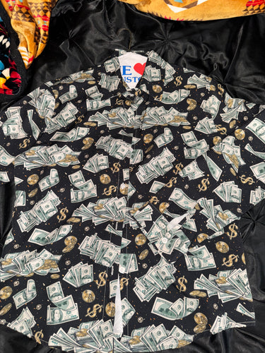 Money button down blouse