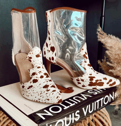 Clear Cowhide Heels