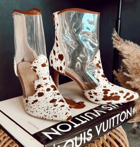 Clear Cowhide Heels