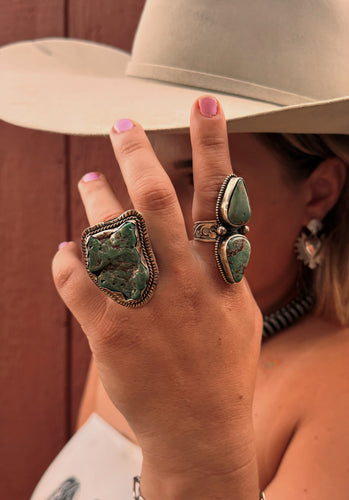 Turquoise adjustable rings