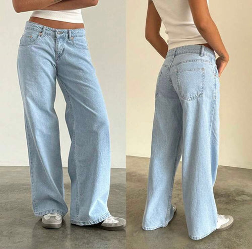 Mid rise light wash jeans