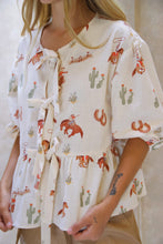 Cowgirl print Bow Top