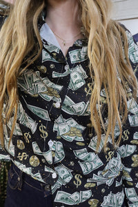 The Dollar sign rodeo button down shirt