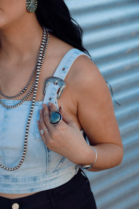 Denim Buckles Crop