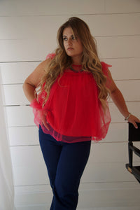 Curvy girls mesh chiffon blouse