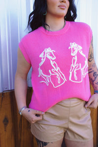 Pink Pony sweater vest