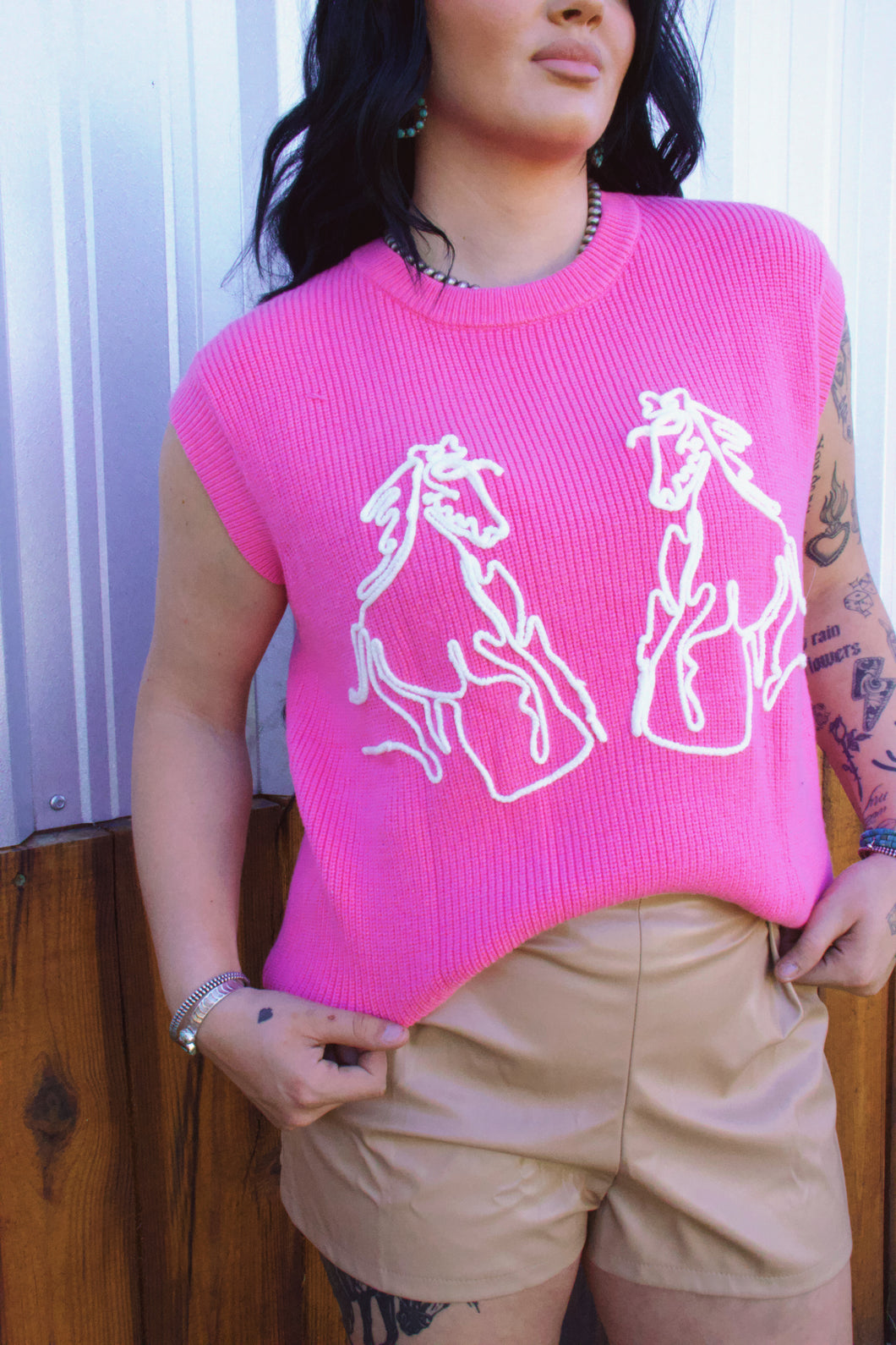 Pink Pony sweater vest