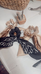 Designer inspired bow scrunchie