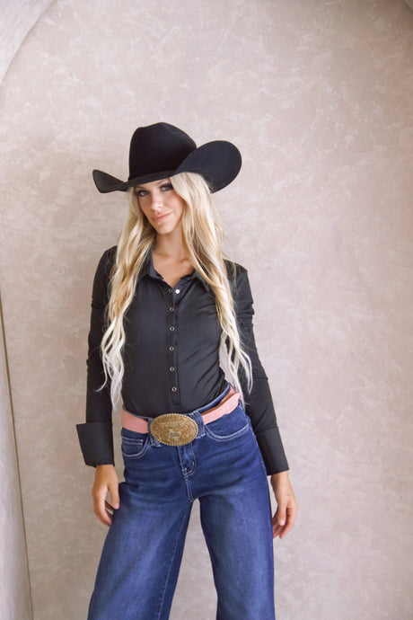 Button up Bodysuit- Black