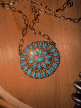 Faux turquoise and gold necklace