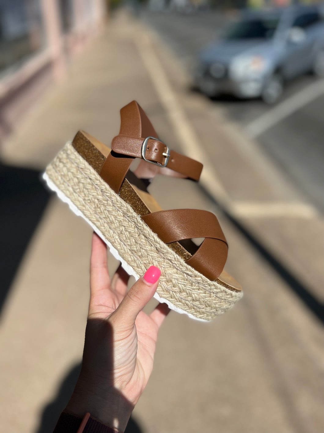 Brown Strappy Wedges
